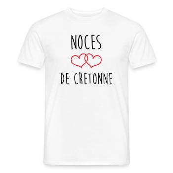 Cretonne wedding 19 years of love - Men's T-Shirt - white - Front - AI Model Male 178 dark (178cm)
