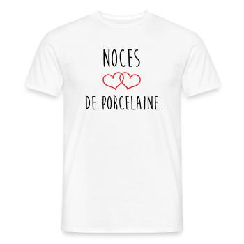 Porzellanhochzeit 20 Jahre Liebe - Männer T-Shirt - Weiß - Vorne - AI Model Male 178 dark (178cm)