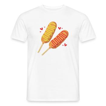 Corn dog - Men's T-Shirt - white - Front - AI Model Male 178 dark (178cm)