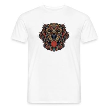 Buntes Hundeporträt Muster - Männer T-Shirt - Weiß - Vorne - AI Model Male 178 dark (178cm)
