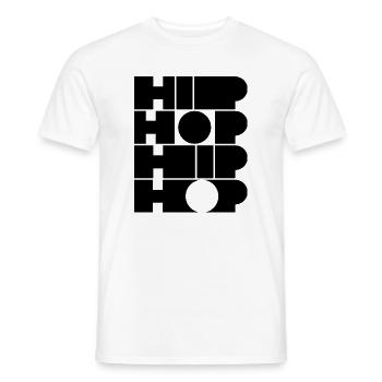 Hip-Hop-Mut typografisches Logodesign - Männer T-Shirt - Weiß - Vorne - AI Model Male 178 dark (178cm)