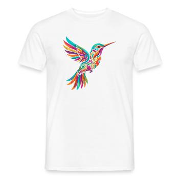 Buntes Kolibri Mosaik Vogel Tribal Kunst Muster - Männer T-Shirt - Weiß - Vorne - AI Model Male 178 dark (178cm)