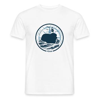 Föhr | When the Island Calls - Waves North Sea - Men's T-Shirt - white - Front - AI Model Male 178 dark (178cm)