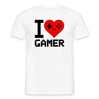 Herz mit Game-Controller Silhouette - Männer T-Shirt - Weiß - Vorne - AI Model Male 178 dark (178cm)
