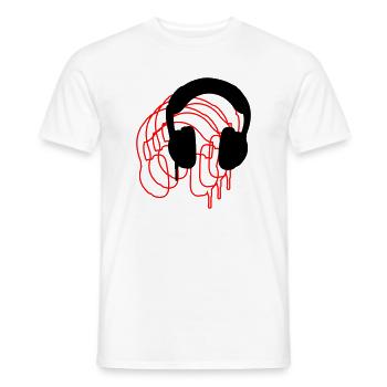 Headphones - Men's T-Shirt - white - Front - AI Model Male 178 dark (178cm)