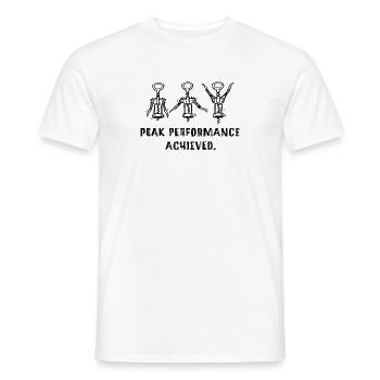 Peak Performance Achieved – Ironic Toast - Men's T-Shirt - white - Front - AI Model Male 178 dark (178cm)