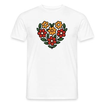 Herz aus Blumen Muster - Männer T-Shirt - Weiß - Vorne - AI Model Male 178 dark (178cm)