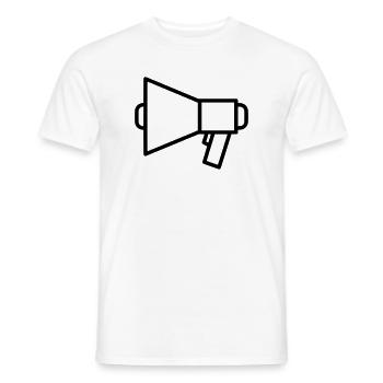 Megaphone Speaker Protest - Men's T-Shirt - white - Front - AI Model Male 178 dark (178cm)