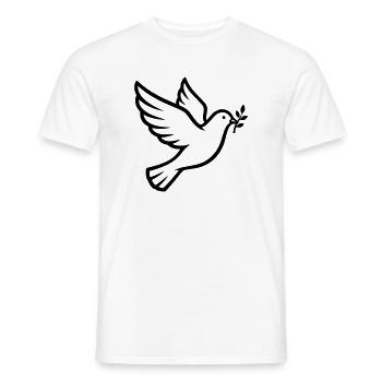 Friedenstaube Zweig Peace - Männer T-Shirt - Weiß - Vorne - AI Model Male 178 dark (178cm)