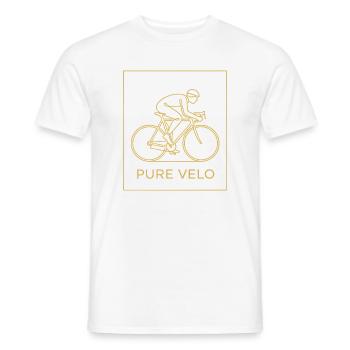 Pure Velo Gold Line Radfahrer - Männer T-Shirt - Weiß - Vorne - AI Model Male 178 dark (178cm)