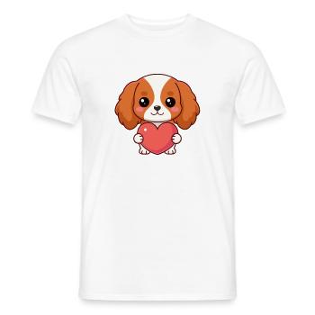 Süßer Hund mit rosa Herz - Männer T-Shirt - Weiß - Vorne - AI Model Male 178 dark (178cm)