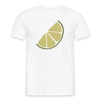 Lime Slice Minimalist Lime - Men's T-Shirt - white - Front - AI Model Male 178 dark (178cm)