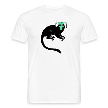 Tamarin Monkey Protest Gas Mask - Men's T-Shirt - white - Front - AI Model Male 178 dark (178cm)
