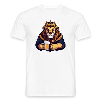 Lion Beer King - Men's T-Shirt - white - Front - AI Model Male 178 dark (178cm)