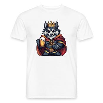 Wolf Beer King - Men's T-Shirt - white - Front - AI Model Male 178 dark (178cm)