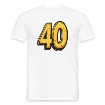 40 Nombre Coloré - T-shirt homme - blanc - Devant - AI Model Male 178 dark (178cm)