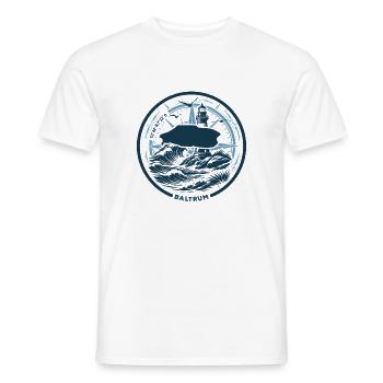 Baltrum | Wenn die Insel ruft - Wellen Nordsee - Männer T-Shirt - Weiß - Vorne - AI Model Male 178 dark (178cm)