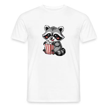 Kuschelnder Waschbär Popcorn - Männer T-Shirt - Weiß - Vorne - AI Model Male 178 dark (178cm)