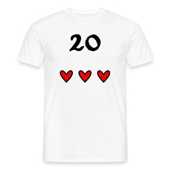 20. 20th ANNIVERSARY. 20 YEARS ANNIVERSARY. 20 YEARS. - Men's T-Shirt - white - Front - AI Model Male 178 dark (178cm)