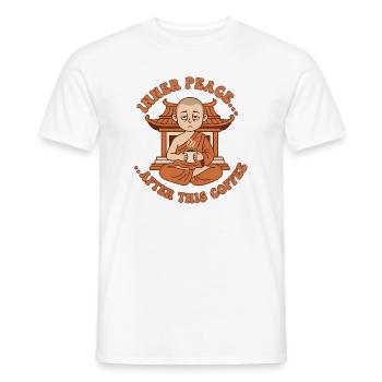 Inner Peace Kaffee Zen-Mönch - Männer T-Shirt - Weiß - Vorne - AI Model Male 178 dark (178cm)