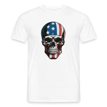 USA Totenkopf - Patriot Skull Design - Männer T-Shirt - Weiß - Vorne - AI Model Male 178 dark (178cm)