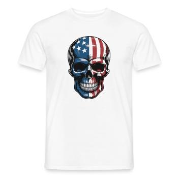 USA Totenkopf - Design du Crâne Patriote - T-shirt homme - blanc - Devant - AI Model Male 178 dark (178cm)