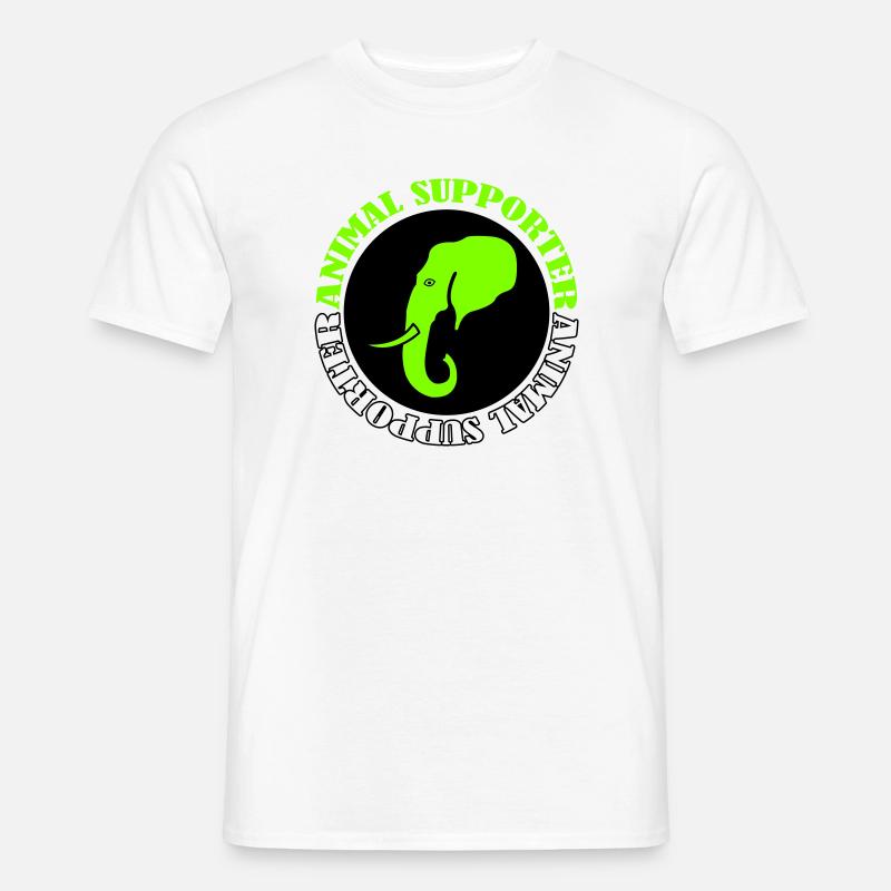  Elefant Tierunterstützer - Männer T-Shirt - Weiß