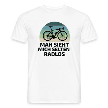 man sieht mich selten roadbike funny cycling - Men's T-Shirt - white - Front - AI Model Male 178 dark (178cm)