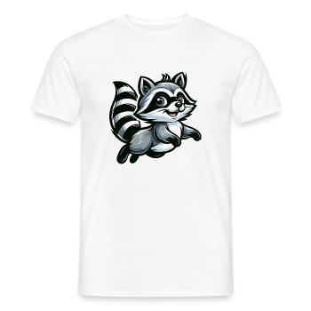 Dessin animé mignon sur les ratons laveurs - T-shirt homme - blanc - Devant - AI Model Male 178 dark (178cm)