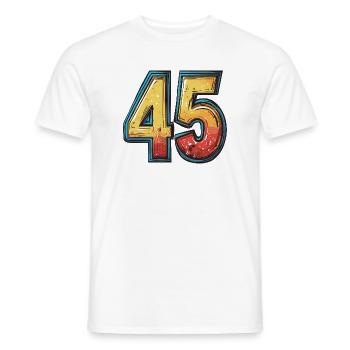 45 Zahl Bunt - Männer T-Shirt - Weiß - Vorne - AI Model Male 178 dark (178cm)
