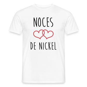 Nickel-Hochzeit 28 Jahre Glück und Liebe - Männer T-Shirt - Weiß - Vorne - AI Model Male 178 dark (178cm)