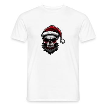 Santa Claus Skull - Men's T-Shirt - white - Front - AI Model Male 178 dark (178cm)