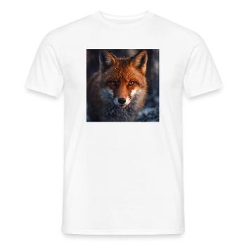 Fox scouting at dusk - Men's T-Shirt - white - Front - AI Model Male 178 dark (178cm)