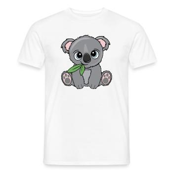 Small koala with leaf - Men's T-Shirt - white - Front - AI Model Male 178 dark (178cm)