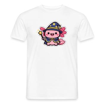 Star Spell Axolotl Mage - Men's T-Shirt - white - Front - AI Model Male 178 dark (178cm)
