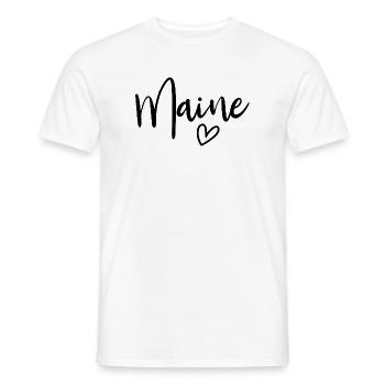 Maine Heart Women's Love Maine - Men's T-Shirt - white - Front - AI Model Male 178 dark (178cm)