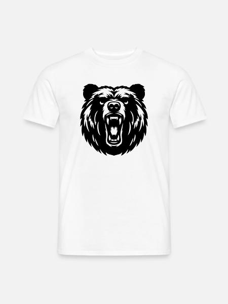 Russischer Grizzly Bär – Starkes Motiv! - Männer T-Shirt - Weiß
