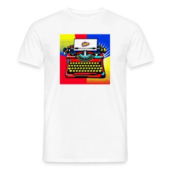 Pop Art Bang Schreibmaschine - Männer T-Shirt - Weiß - Vorne - AI Model Male 178 dark (178cm)