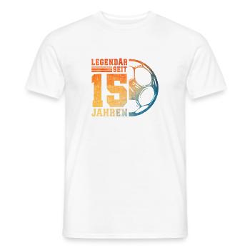15. Geburtstag Fußball 15 Jahre Junge Teenager - Männer T-Shirt - Weiß - Vorne - AI Model Male 178 dark (178cm)