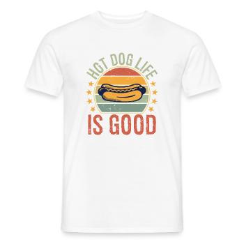 hot dog life is good - Männer T-Shirt - Weiß - Vorne - AI Model Male 178 dark (178cm)