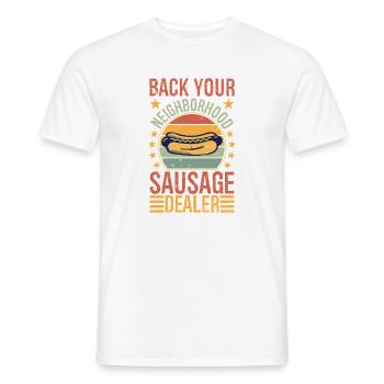Soutenez votre vendeur de saucisses de quartier - T-shirt homme - blanc - Devant - AI Model Male 178 dark (178cm)