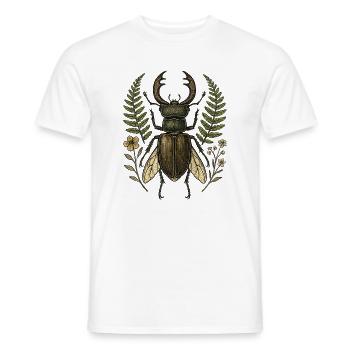 Hirschkäfer Blattwerk Print - Männer T-Shirt - Weiß - Vorne - AI Model Male 178 dark (178cm)