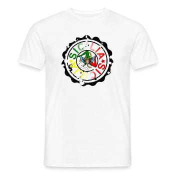 Trinacria, Sicily - Men's T-Shirt - white - Front - AI Model Male 178 dark (178cm)