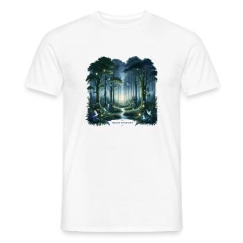 Nachtwald Glühfeenpfad - Männer T-Shirt - Weiß - Vorne - AI Model Male 178 dark (178cm)