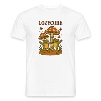 Cozycore Frogs & Mushrooms | Cottagecore - Men's T-Shirt - white - Front - AI Model Male 178 dark (178cm)