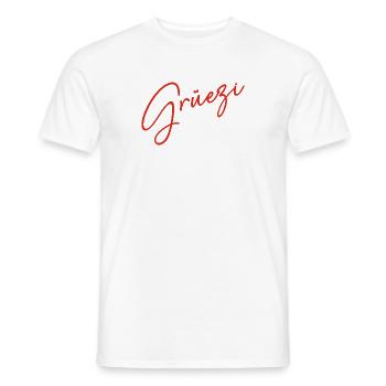 Grüezi - Hopp Schwiiz - Schweiz - Switzerland - Men's T-Shirt - white - Front - AI Model Male 178 dark (178cm)