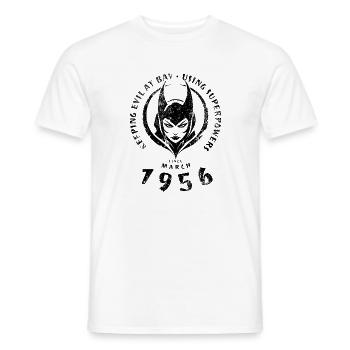 70. Anniversaire utilisant les super-pouvoirs depuis 03/1956 - T-shirt homme - blanc - Devant - AI Model Male 178 dark (178cm)
