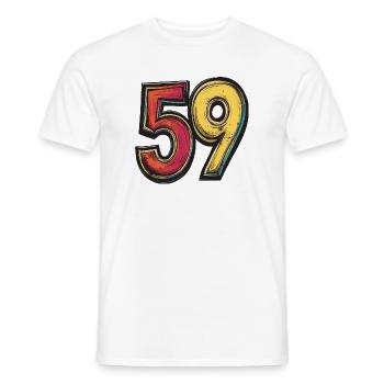 59 Nombre Coloré - T-shirt homme - blanc - Devant - AI Model Male 178 dark (178cm)