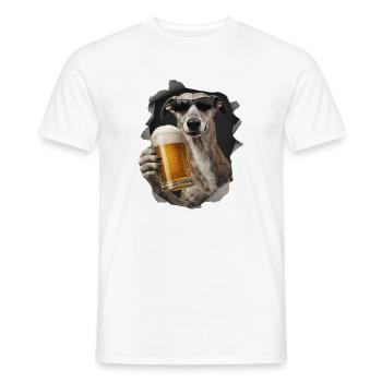 Bière lévrière - T-shirt homme - blanc - Devant - AI Model Male 178 dark (178cm)