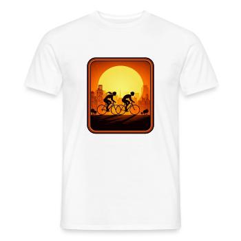 cyclists sunset - Männer T-Shirt - Weiß - Vorne - AI Model Male 178 dark (178cm)
